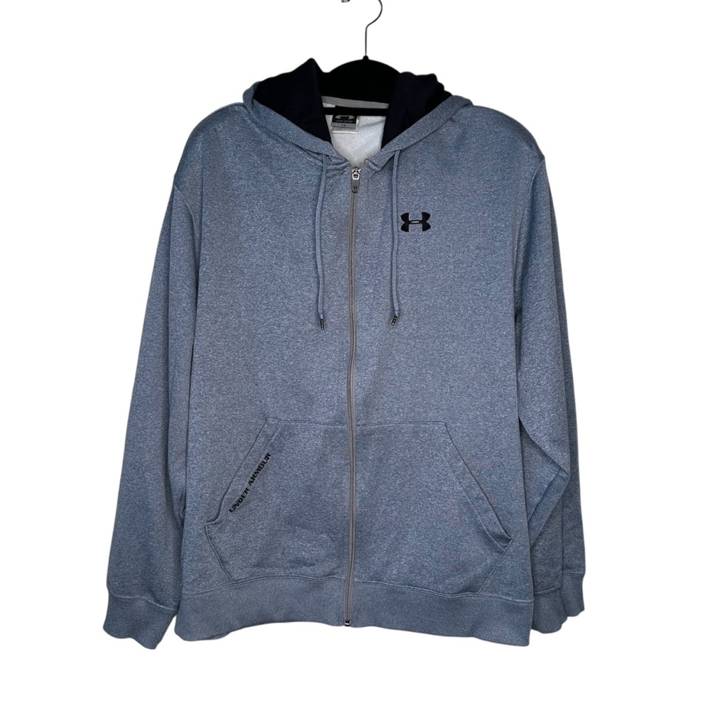 Under Armour Mens Full Zip Grey Hoodie Sweat Jacket Large